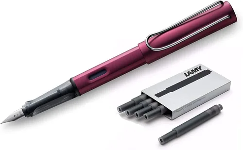 Lamy AL-star – pluma estilográfica + 5 negro Cartuchos de tinta, Azul Océano