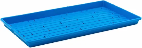 Bootstrap Farmer Microgreen 1020 - Bandejas azules, paquete de 10 unidades, extra fuerte con agujeros, bandeja de semillas poco profundas para