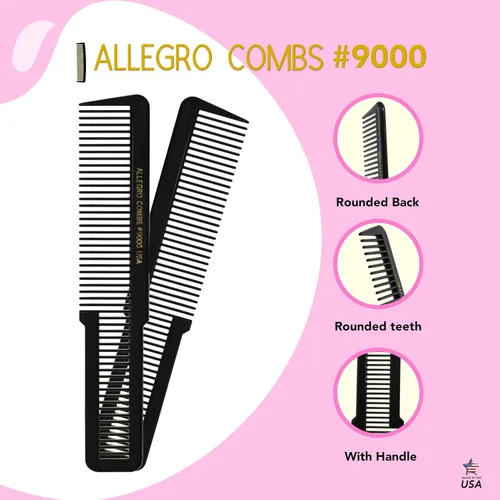 Miniatura 4 de Allegro Combs 9000 Clipper Blending Corte de dientes anchos Peine de pelo para peluqueros que se desvanecen peluqueros hombres mujeres peine