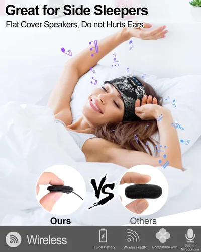 Miniatura 5 de LC-dolida Auriculares para Dormir Bluetooth Diadema Musical Diadema Banda Inalámbrica Diadema Auriculares con Altavoces Estéreo HD Delgados