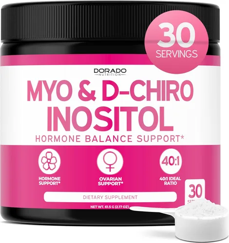 Suplemento de Mio-inositol y D-chiro-inositol en polvo (2050mg por porción, proporción ideal 40:1 de mio-inositol, suministro de 30 días) para el