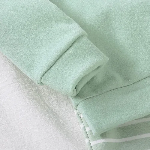 Miniatura 8 de Conjunto de sudadera para bebé niña y niña, conjunto de ropa de primavera e invierno de manga larga + pantalones a rayas, 2 piezas