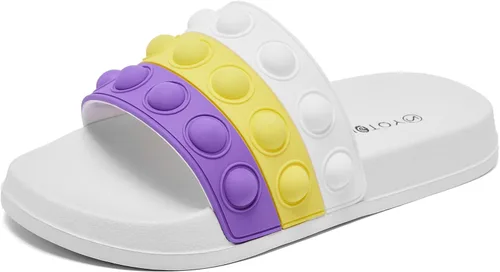 Engtoy Sandalias para niños y niñas, unisex, ligeras, antideslizantes, puntera abierta, cómodas, para ducha, playa, divertidas sandalias