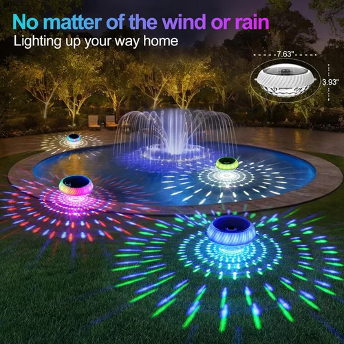 Miniatura 6 de Askyli Luces Flotantes de Piscina, Luces Solares para Piscina con Impermeable IP68 Que Flotan, Luz Solar Flotante para Piscina con Cambio