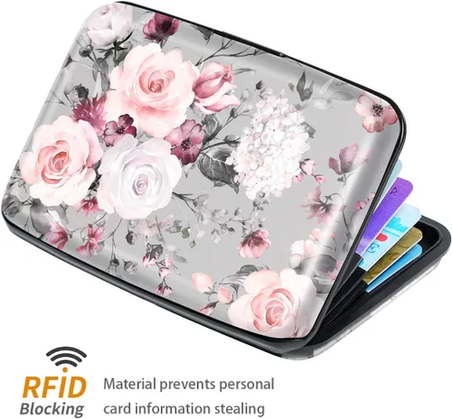 Miniatura 3 de Coco Rossi Mini tarjetero para mujeres u hombres, bloqueo RFID, funda rígida para tarjetas de identificación, cartera de viaje