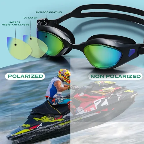 Miniatura 2 de Gafas de natación, gafas de natación polarizadas, antiniebla, sin fugas, protección UV, gafas de natación de visión amplia para mujeres y hombres