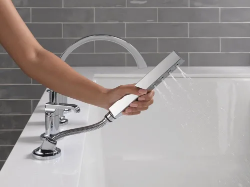 Miniatura 3 de Delta Tetra - Grifo de bañera romana con ducha de mano, grifo de bañera cromado Lumicoat cromado T4788-PR-LHP (válvula y asas no incluidas)
