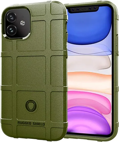Para iPhone 11 Caso, (Rugged Shield Series) TPU Funda Protectora Táctica Gruesa De Armadura Sólida Para IPhone 11 (6.1 Pulgadas) - Verde Ejército