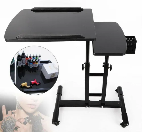 Miniatura 5 de Estación de trabajo de tatuaje, estación de mesa de tatuaje, estación de tatuaje móvil portátil para artista de estudio de tatuajes, con ruedas