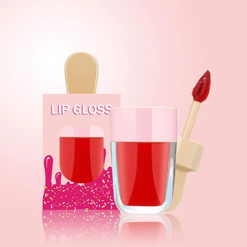 Miniatura 3 de Paquete de 15 cajas de brillo de labios rosas, tubos vacíos con forma de helado
