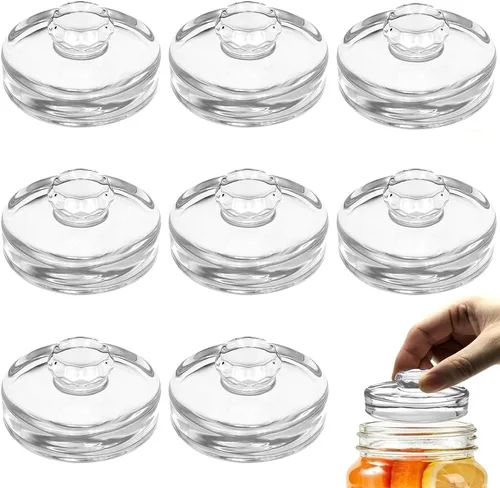 Paquete de 9 pesas de vidrio de fermentación para frascos Mason grandes de boca ancha, kit de fermentación con mango de fácil agarre para Picklin y