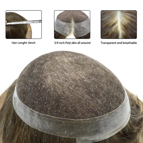 Miniatura 198 de Toupee para hombres Piezas de cabello humano real Encaje suizo para hombres Toupee unidades de cabello humano europeo para hombres Hairpieces