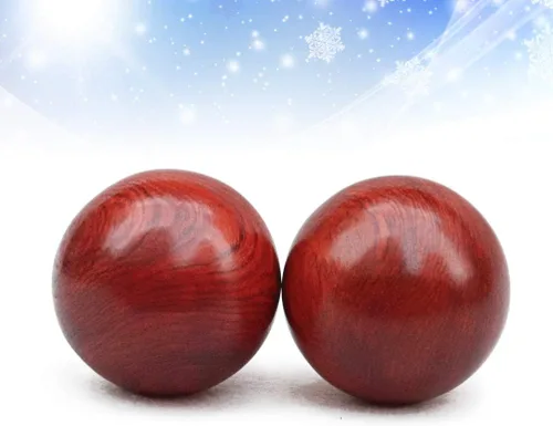 Miniatura 5 de Milisten Bolas de madera Baoding de madera, bolas de ejercicio de salud, bolas de masaje de salud china de madera, bola de artesanía de madera