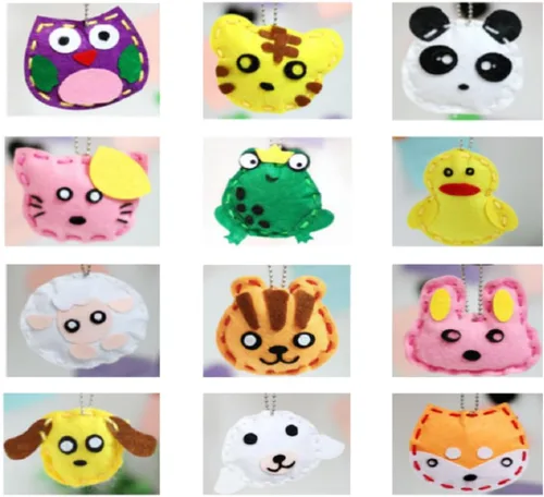 Kit de costura para niños, kit de manualidades para aprender a coser, estilo de animales encantadores: rana, búho, zorro, gato, conejo, perro, pato,
