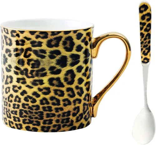 Miniatura 10 de Taza de café de porcelana de porcelana de hueso para la oficina de la cocina del hogar - Patrones de pájaros (azul)
