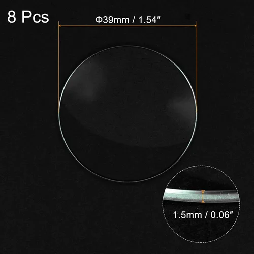 Miniatura 2 de uxcell Paquete de 8 lentes de cristal de 0.059 in de diámetro para reloj, cúpula única, redonda de 0.059 in de grosor de borde para reparación