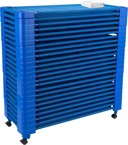 Miniatura 15 de Sprogs Camillas apilables para niños de uso pesado de 40" de largo para guarderías de preescolar, para descanso y siesta, SPG-0232-5-12PK, azul Azul