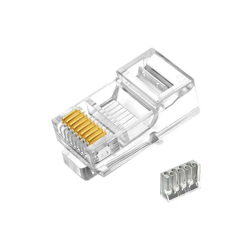 Miniatura 7 de 50 conectores RJ45 Cat6, conectores RJ45 C6, conectores RJ45 blindados de metal Cat6, conectores de enchufe de red modular FTP 8P8C