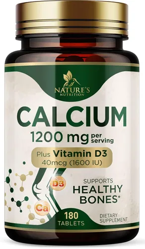 Miniatura 10 de Calcio 1200 mg con Vitamina D3 – Suplemento de salud ósea, vitamina D y suplementos de calcio para mujeres y hombres – Fuerza ósea, dientes y apoyo