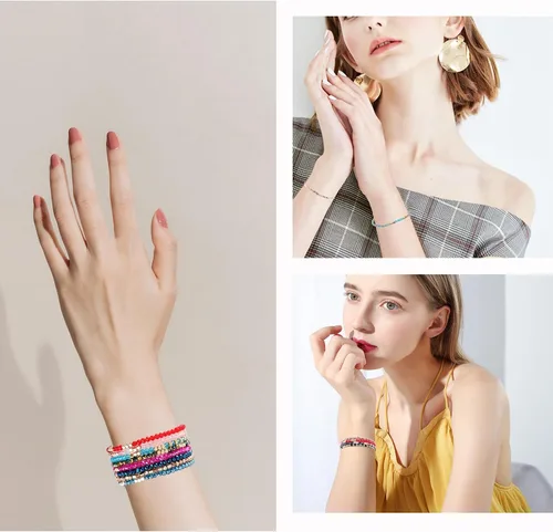 Miniatura 5 de JEWPARK 26 pulseras de plata dorada para mujer, pulseras anchas abiertas