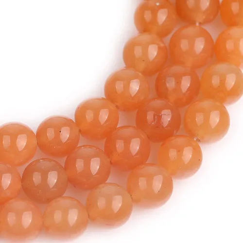 Miniatura 4 de JOE FOREMAN Cuentas de aventurina naranja para hacer joyas, piedras preciosas naturales semipreciosas de 0.394 in, redondas de 15 pulgadas