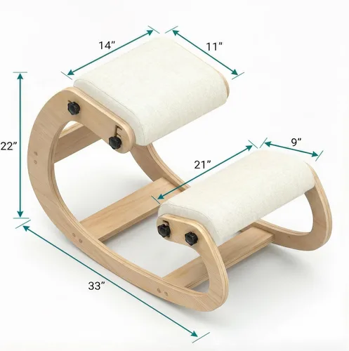 Miniatura 2 de NYPOT Silla ergonómica de rodillas con asientos ajustables - Silla de rodillas para corrección de postura y taburete oscilante para escritorio