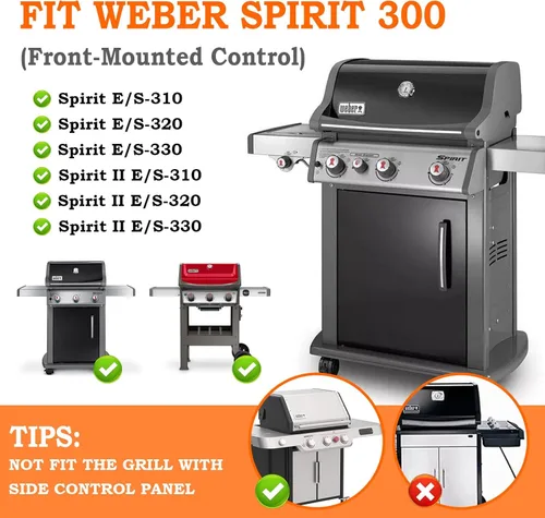 Miniatura 2 de GasSaf Barra aromatizante L15.3 de repuesto para Weber 7636, Spirit 300 310 320 E310 E320 Series, Weber 46510001, 47513101 controles frontales