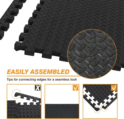 Miniatura 6 de Mat Block - Esterillas de piso de EVA para ejercicio: Tapetes de espuma interconectados de alto rendimiento - 6 baldosas (Área: 24 pies cuadrados)