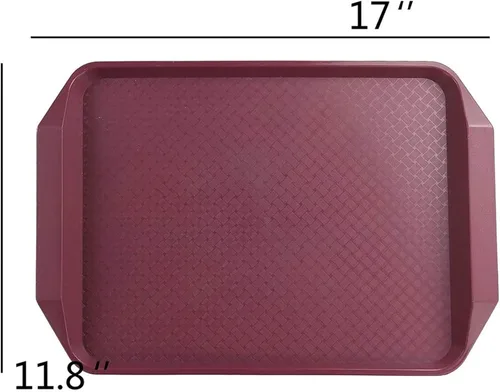 Miniatura 2 de Bandejas de plástico de comida rápida para comer, 17 x 11.8 pulgadas, juego de 4