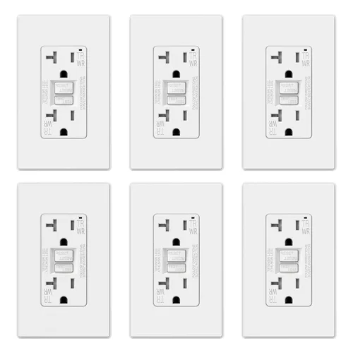 Miniatura 54 de ELEGRP Salida GFCI para Exteriores, Receptáculo GFI Eléctrico de Autoprueba de 15 Amperios con Diseño Más Delgado, Receptáculo GFCI Resistente a