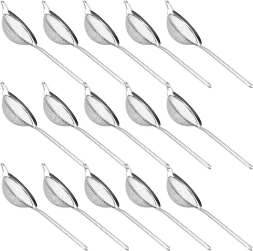 Miniatura 9 de 15 coladores pequeños de acero inoxidable, pequeño colador de té de malla fina, mini tamiz de acero inoxidable con asa, coladores de metal de cocina