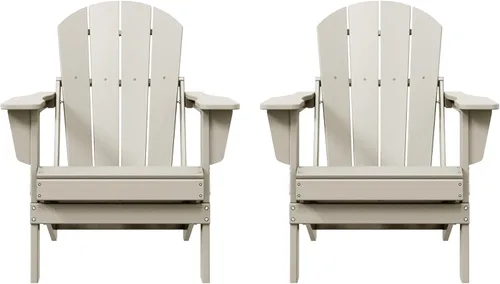 Miniatura 53 de HDPE Laguna Silla Adirondack plegable de polietileno (juego de 2), teca