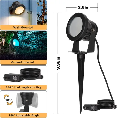 Miniatura 7 de Foco para exteriores, 15 W, RGBW, luces de paisaje que cambian de color, 12 V, iluminación de paisaje de bajo voltaje, control de aplicación, IP67