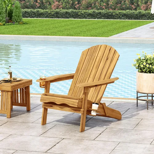 Miniatura 12 de Christopher Knight Home Christine - Silla plegable Adirondack de madera de acacia para exteriores, color gris oscuro