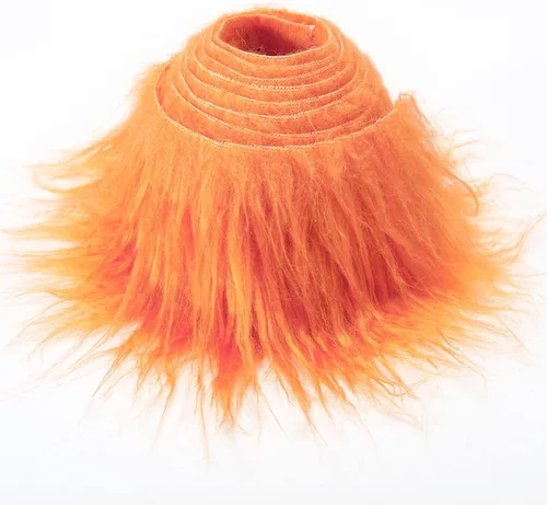 Miniatura 24 de Tiras precortadas de tela de piel sintética lanuda y esponjosa, material suave para manualidades, para barba y cabello de gnomos, disfraz de Blanco
