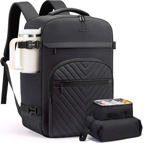 Miniatura 16 de LOVEVOOK Mochila de viaje de 40 L para mujeres y hombres, mochila grande de mano para aviones, bolsa de viaje para artículos personales de la TSA