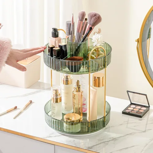 Miniatura 6 de MGBPEI Organizador de maquillaje giratorio de 360°, bandejas de baño, organizador de encimera, carrusel de maquillaje, estante giratorio de gran