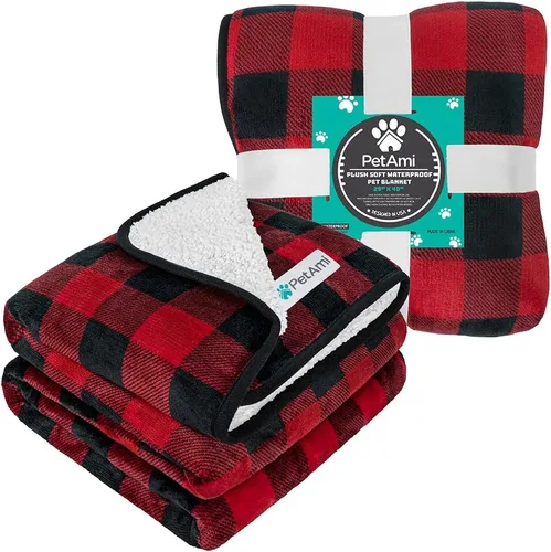 Miniatura 8 de PetAmi Manta impermeable para perros pequeños y medianos, manta para mascotas a prueba de orina para sofá cama, manta reversible a prueba de agua
