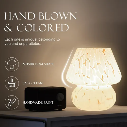 Miniatura 2 de Dawnwake Lámpara de mesa con forma de hongo para dormitorio, pequeña lámpara de noche de escritorio para sala de estar, decoración de hongos, lindas