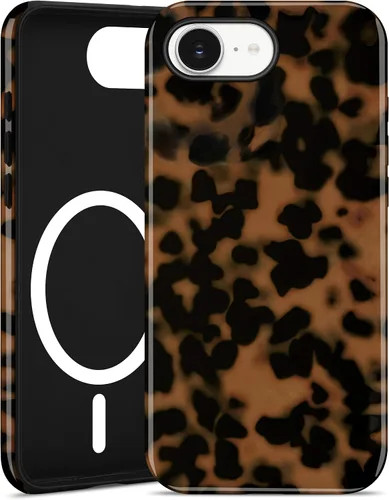Miniatura 140 de Jusy Compatible con MagSafe Brown Tortoise Shell Print Phone Case para iPhone 7/8/SE, funda protectora magnética de lujo de TPU suave