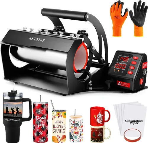 Miniatura 10 de Máquina de prensa de calor para vasos, prensa de calor de 30 onzas, 20 onzas, 16 onzas, vasos de sublimación, latas de frascos de vidrio, vinilo