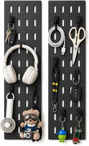 Organizador de pared de tablero perforado: sistema modular para configuración de juegos, soluciones de almacenamiento de oficina y cocina que crean