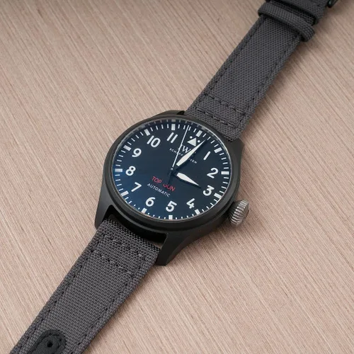 Miniatura 143 de StrapHabit Correa de reloj de liberación rápida, correa de reloj de tela de vela, dos longitudes, correa de reloj de piel de nailon, 0.748 in, 0.787