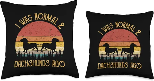 Miniatura 3 de I Was Normal 2 Dachshunds Ago Dachshund Owner Dog Lover Throw Pillow
