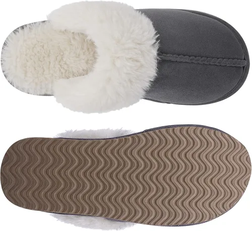 Miniatura 5 de Litfun Pantuflas mullidas de espuma viscoelástica para mujer, zapatos de invierno para interiores y exteriores