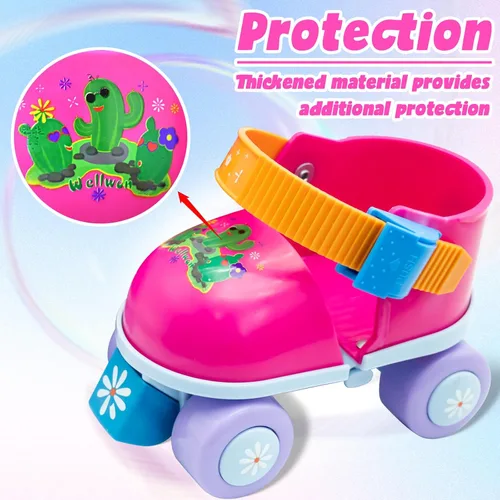 Miniatura 5 de Kids Roller Skate for Girls Boys Ages 2-5 Years Old, Adjustable Toddler Rollerskates, Children Beginner Roller Skate RS209 Rojo rosa