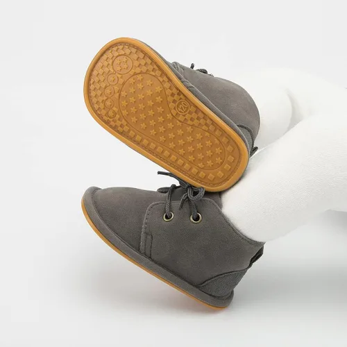Miniatura 5 de Botas de nieve cálidas unisex para bebé, piel de piel para recién nacido, con cordones, suela de textura de goma antideslizante, zapatos de cuna
