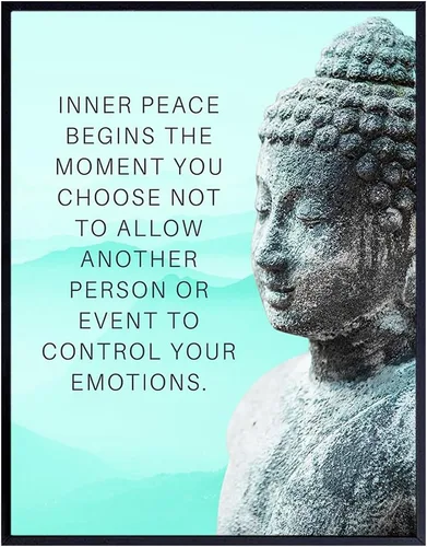 Arte de Buda 11x14 - Arte de pared Zen inspiradora para meditación, spa, yoga, decoración de habitación de meditación - Citas motivacionales y arte