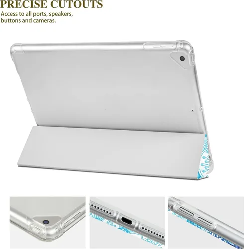 Miniatura 7 de Vimorco Funda para iPad de 5ª/6ª generación de 9.7 pulgadas 2017/2018, para iPad Air 1/2 2013/2014, soporte para lápiz, 2 soportes de visión
