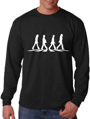 The Beatles Camisa de manga larga Abbey Road Camiseta negra de cruce peatonal mercancía Memorabilia álbum de vinilo Record icónico de manga larga